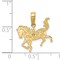 14K Yellow Gold Fancy Horse Charm Equestrian Pendant Jewerly 19mm x 18mm
